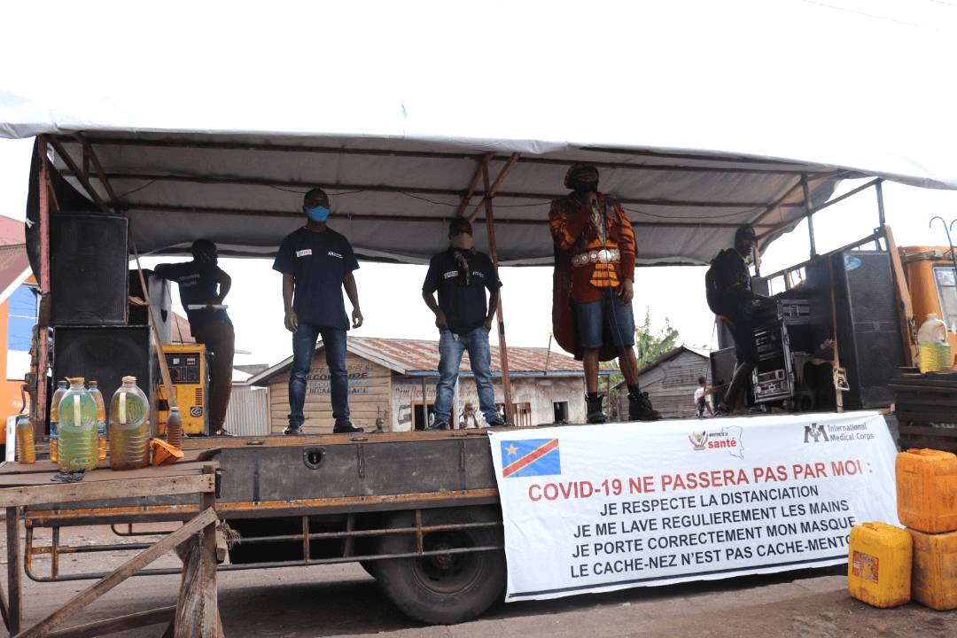 Motorcycle disease prevention caravan in Goma.