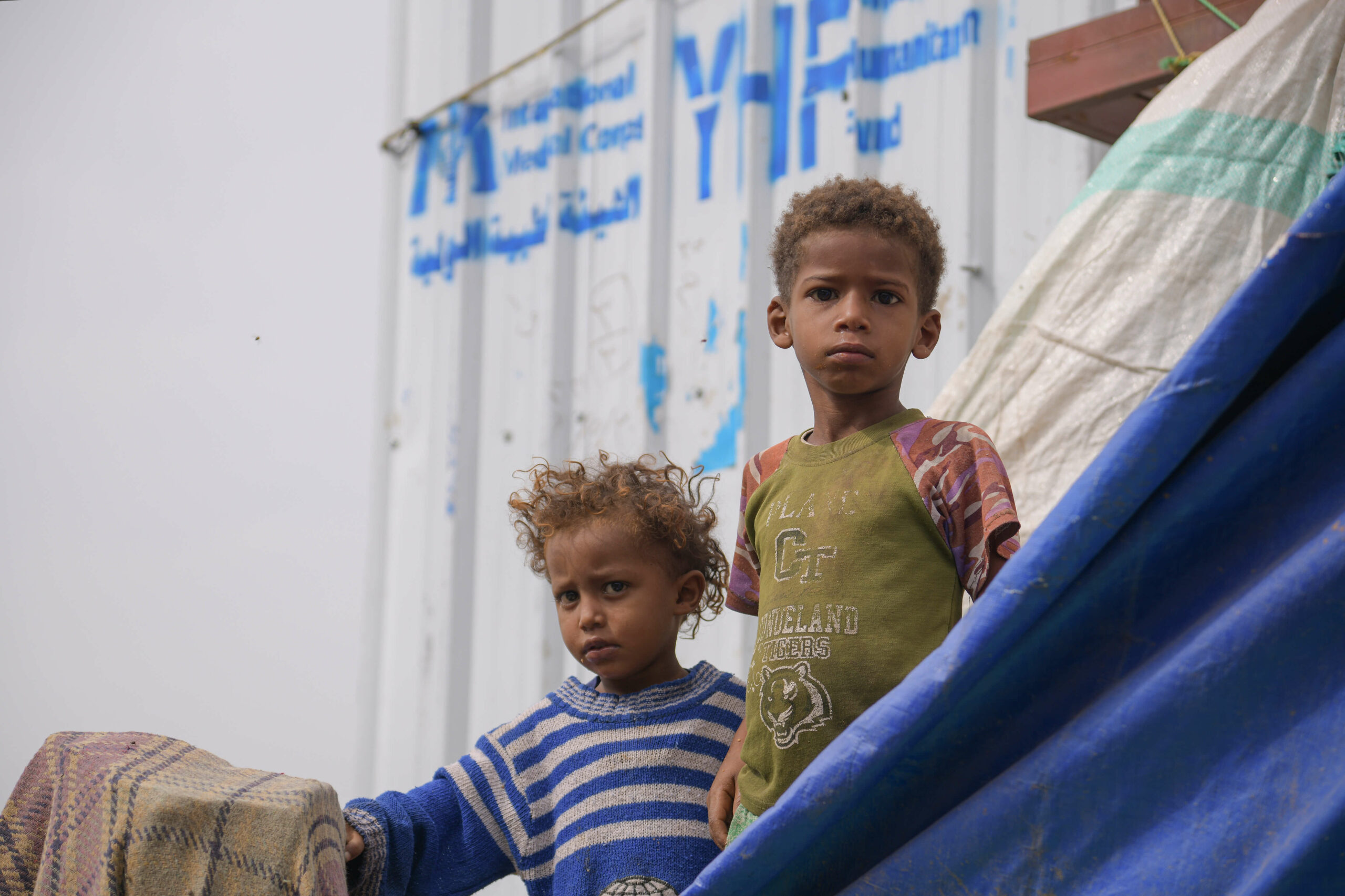Children in the Heratha IDPs camp in Yemen where we provide clean water.