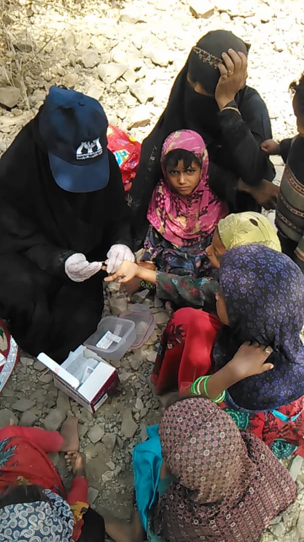 Testing for malaria in areas of rural Sana’a Governorate.