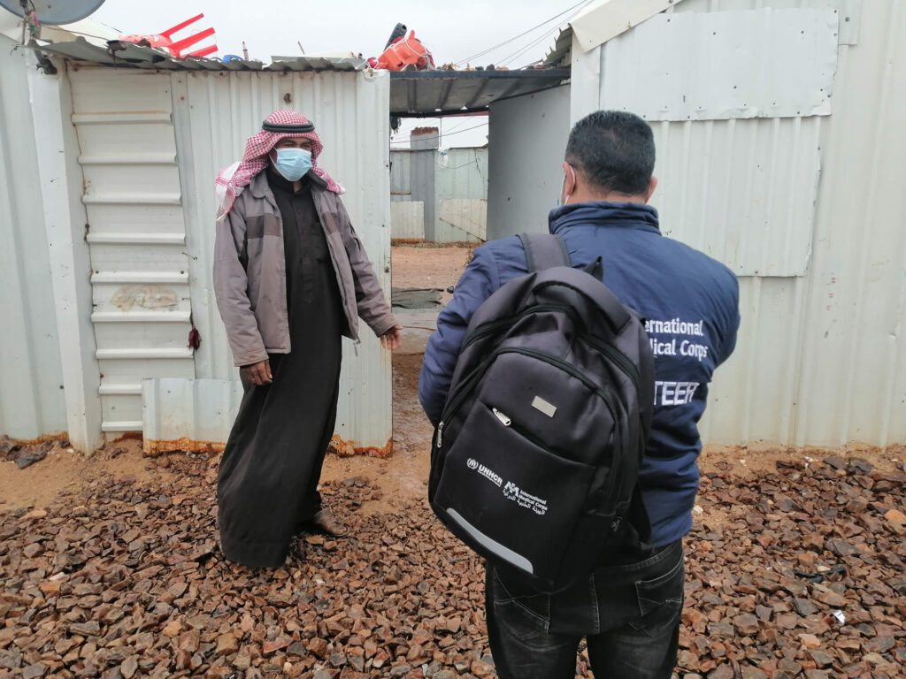 Our community health volunteers conduct monthly shelter-to-shelter visits in Azraq refugee camp. During one visit, they met Jasem, the head of a family of 11 people who fled conflict in Syria.