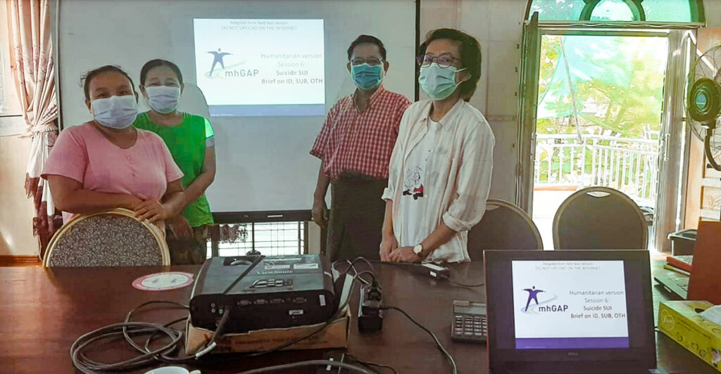 In October 2021, mhGAP-HIG trainee Mya Yadana Soe of Malteser International Myanmar conducted training for 10 healthcare professionals in Myanmar to provide mental health support related to acute stress, post-traumatic stress disorder, intellectual disability, substance use disorders and suicide.