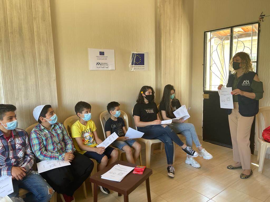 Holding awareness sessions about COVID-19 in Lebanon