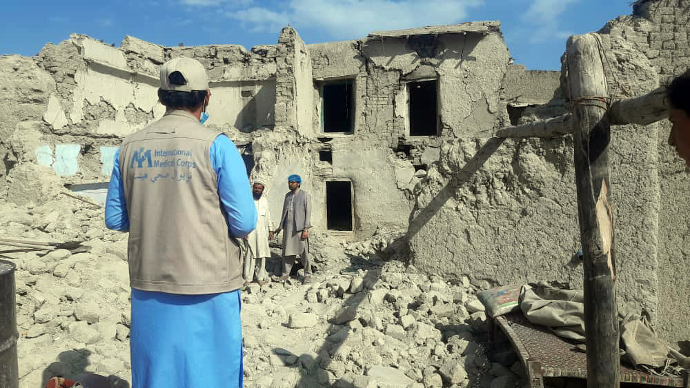 Our team surveys one of the areas damaged by the earthquake that hit Paktika and Khost provinces in Afghanistan.