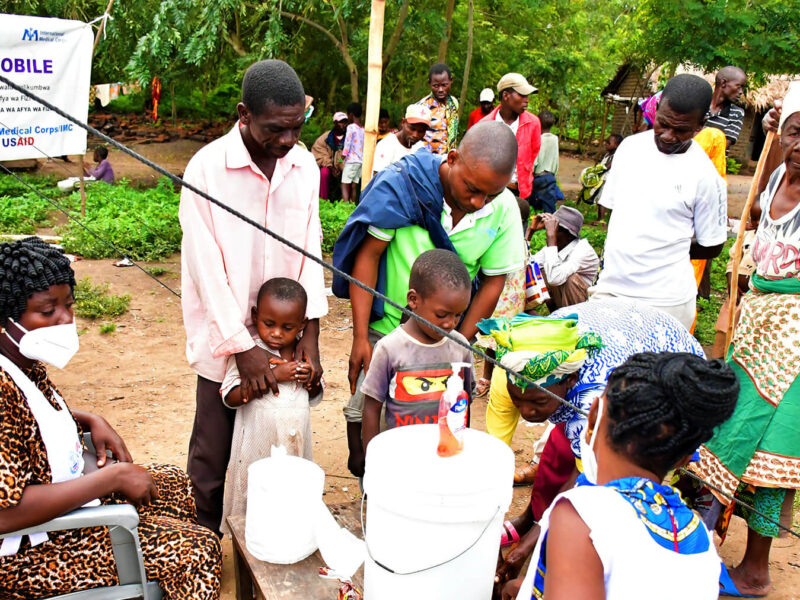 IDPs visit our mobile clinic in a village near Baraka in South Kivu province, DRC.