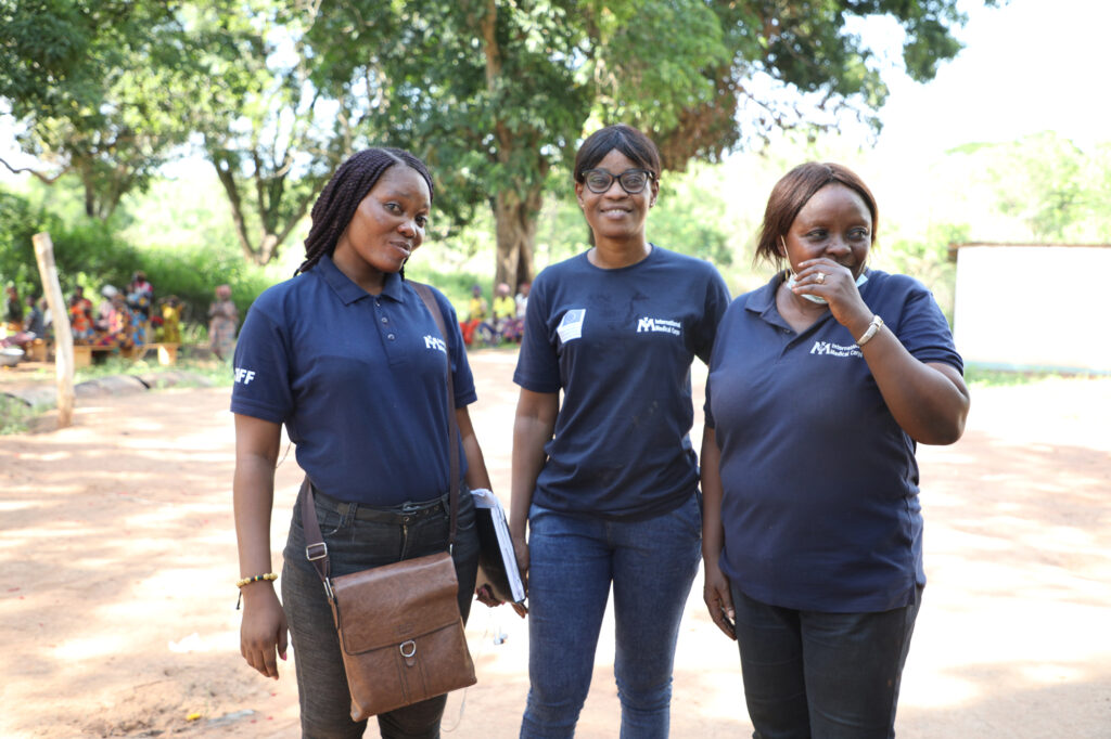 Marie Chantal (center) with GBV staff in Bambari, CAR.