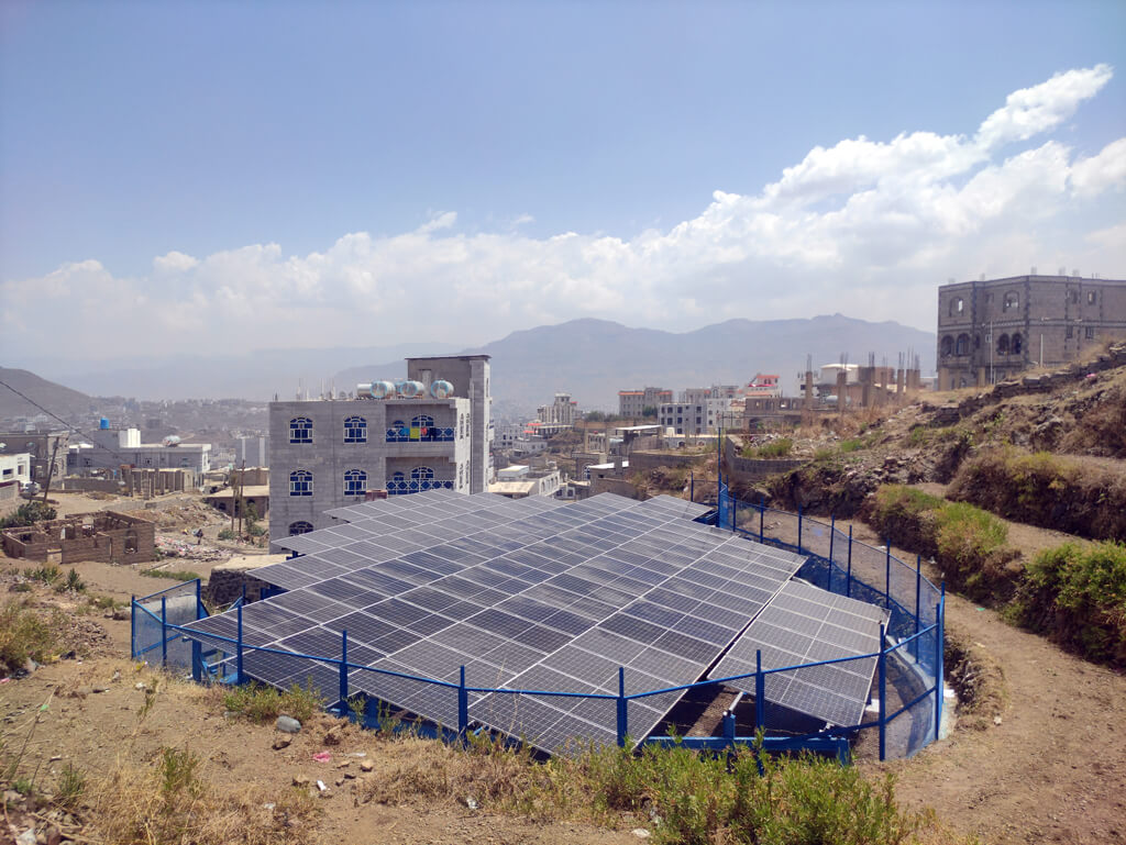 As part of its interventions, the WASH team installs solar panels to run sustainable water projects.