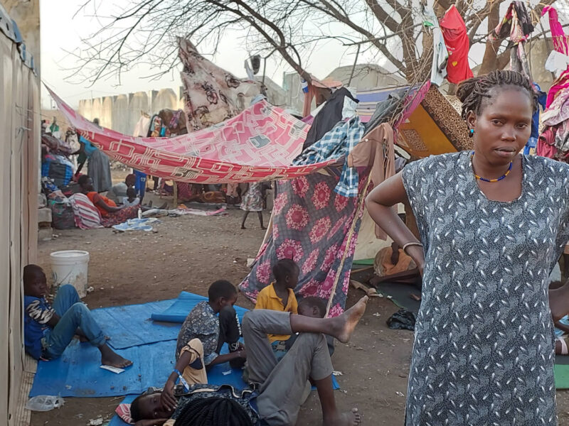 Returnees and refugees fleeing Sudan at Renk transit camp in South Sudan.