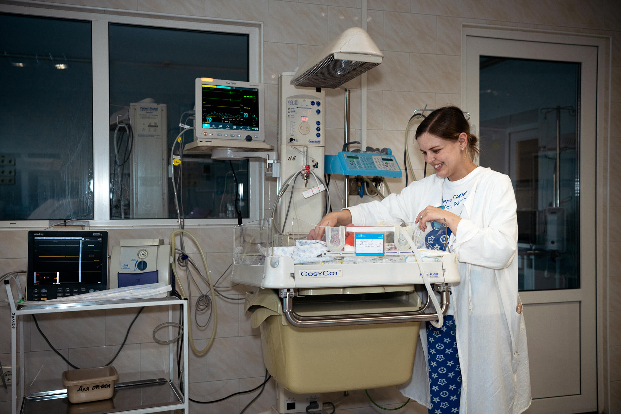 Iryna safely delivered her triplets with the help of staff and equipment supplied by us.