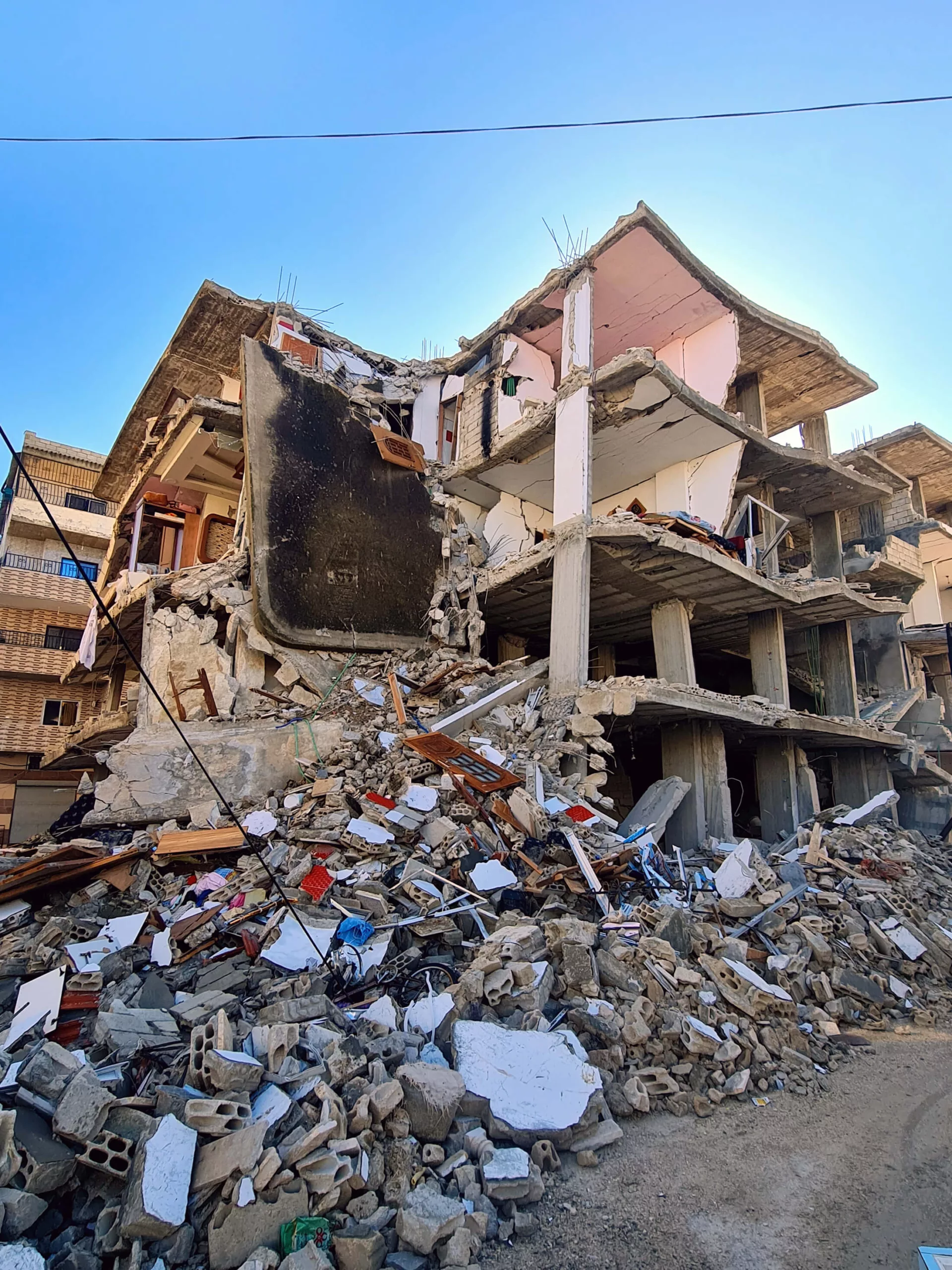 Earthquake destruction in Syria.