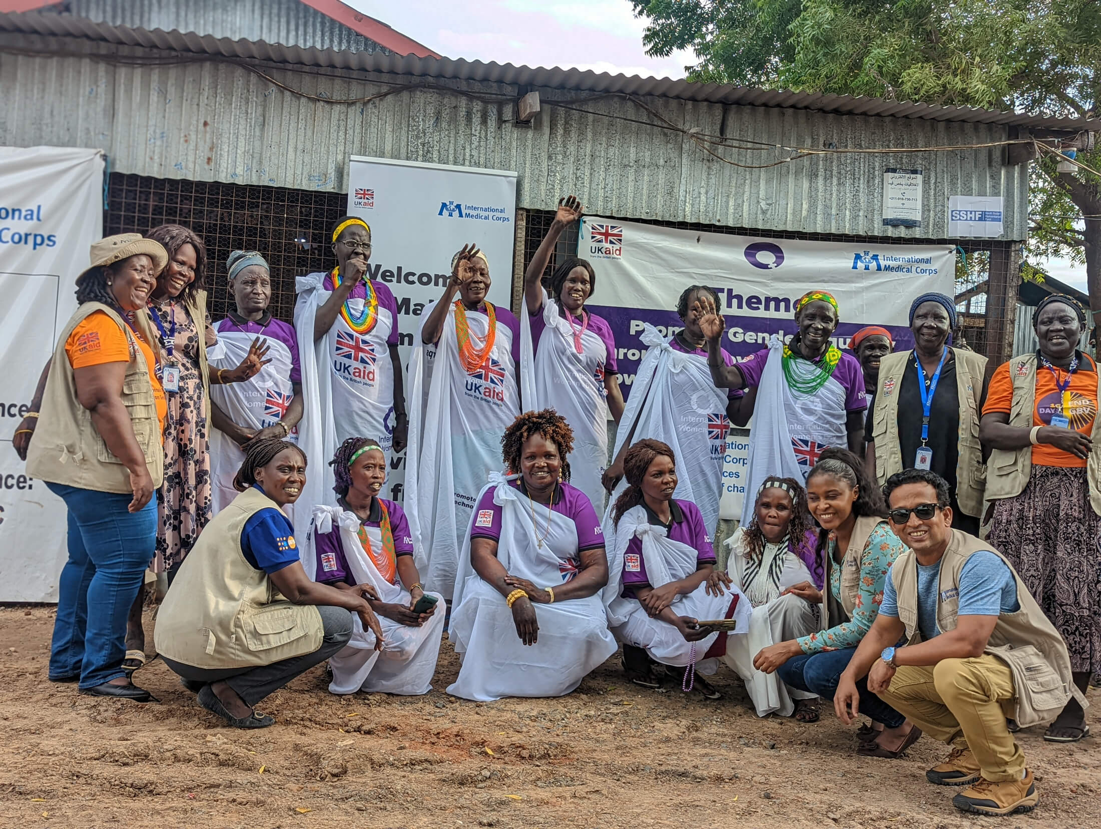 International Medical Corps staff and beneficiaries at the WGSS in Malakal.